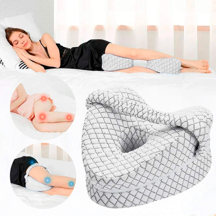 Lisslune | Orthopedic Knee Pillow for Side Sleepers | Memory Foam, Hypoallergenic & Ideal for Sciatica, Back Pain Relief