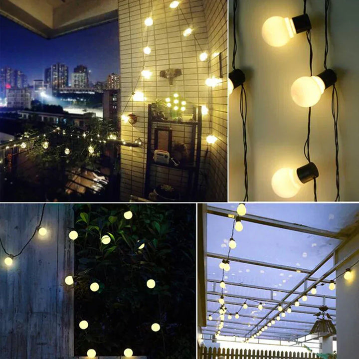 Lisslune | Waterproof Outdoor String Lights - Solar Garden Lighting for Balcony & Terrace