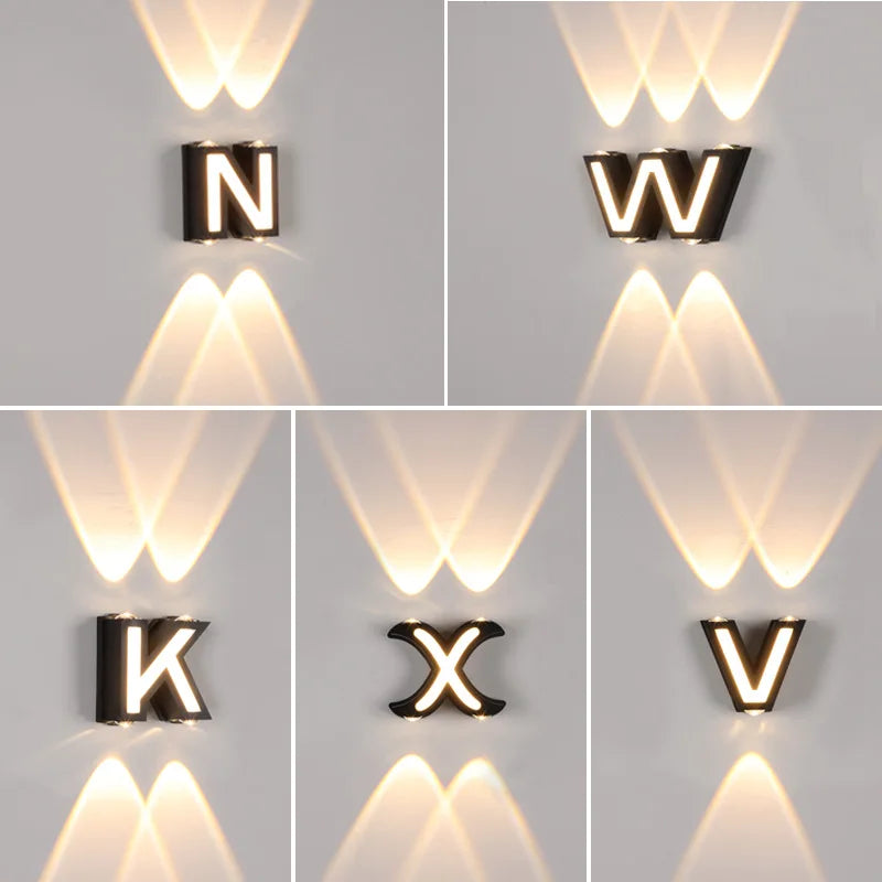 Lisslune | LED Outdoor Wall Lamp with Customizable Letter Sign and Energy-Efficient Lighting for Home Entryways and Patios