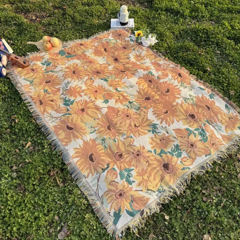 Lisslune | Sun Floral Outdoor Picnic Blanket