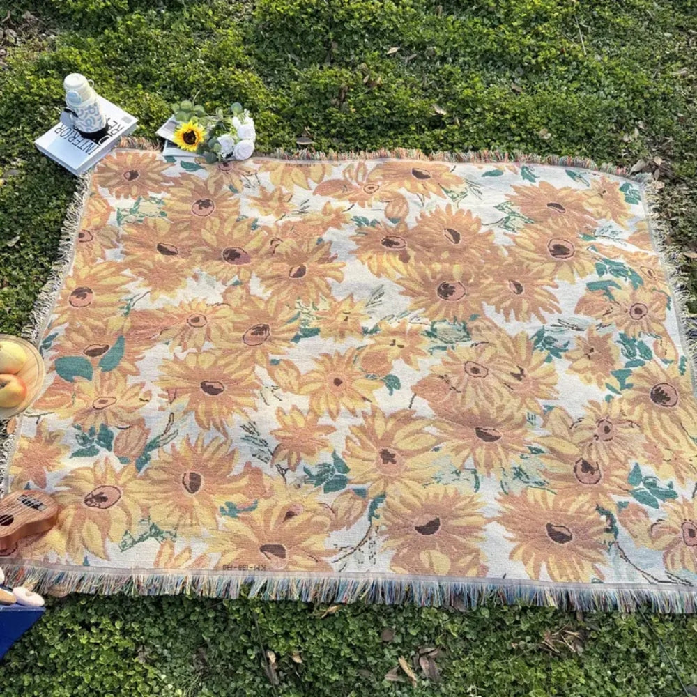 Lisslune | Sun Floral Outdoor Picnic Blanket