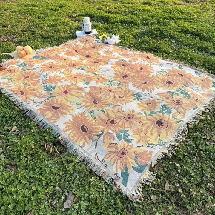 Lisslune | Sun Floral Outdoor Picnic Blanket