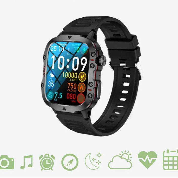 Lisslune | TrailMate – Waterproof Outdoor Smartwatch | Adventure-Ready Fitness Tracker with Full Health Monitoring