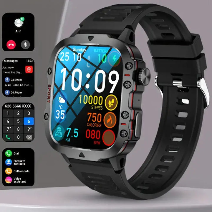 Lisslune | TrailMate – Waterproof Outdoor Smartwatch | Adventure-Ready Fitness Tracker with Full Health Monitoring