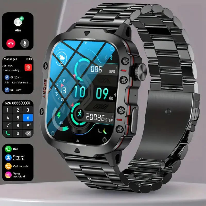 Lisslune | TrailMate – Waterproof Outdoor Smartwatch | Adventure-Ready Fitness Tracker with Full Health Monitoring