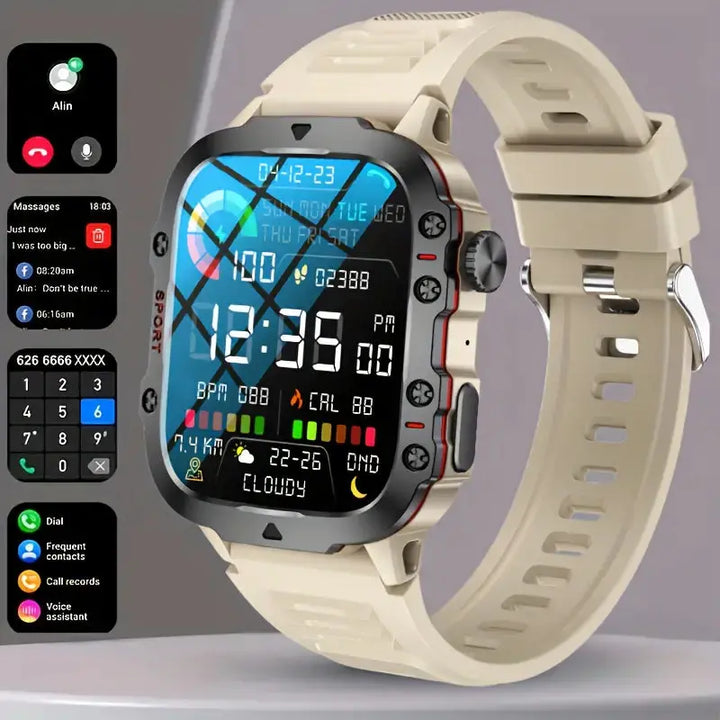 Lisslune | TrailMate – Waterproof Outdoor Smartwatch | Adventure-Ready Fitness Tracker with Full Health Monitoring