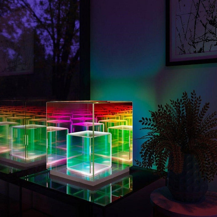 Lisslune | Concentric Cube Table Lamp, Modern Lighting