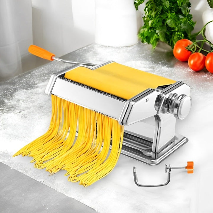 Lisslune | Compact Stainless Steel Pasta Maker with 6 Adjustable Thickness Levels