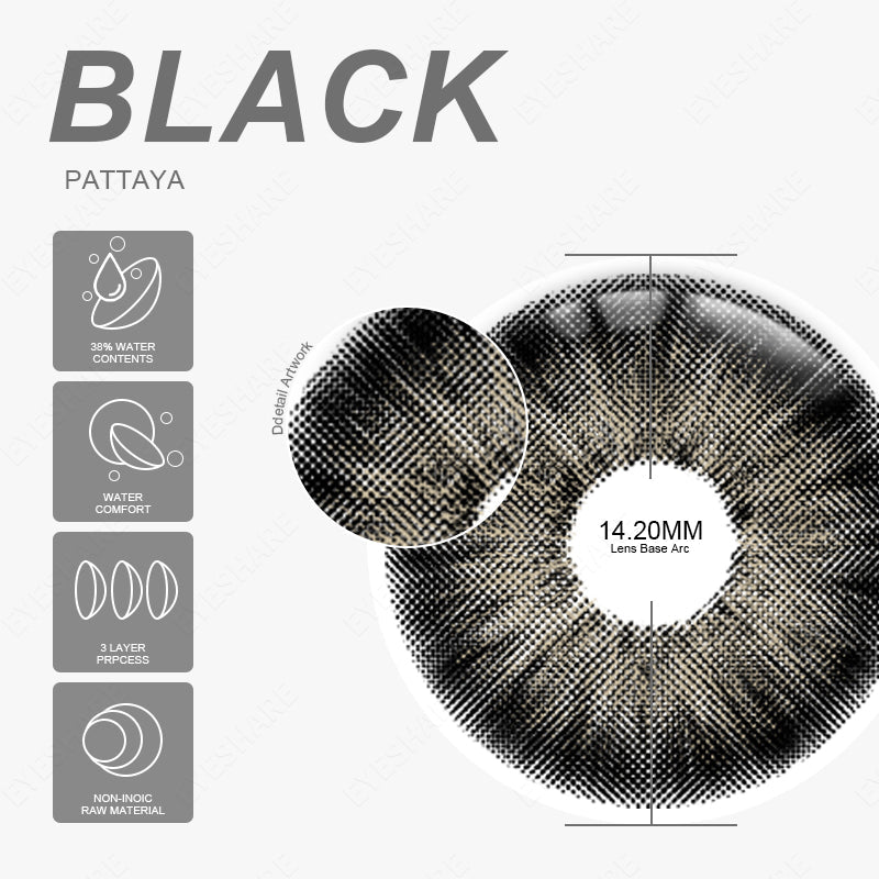 Rynx Pattaya Black 14.2mm 1 Pair | 1 Year