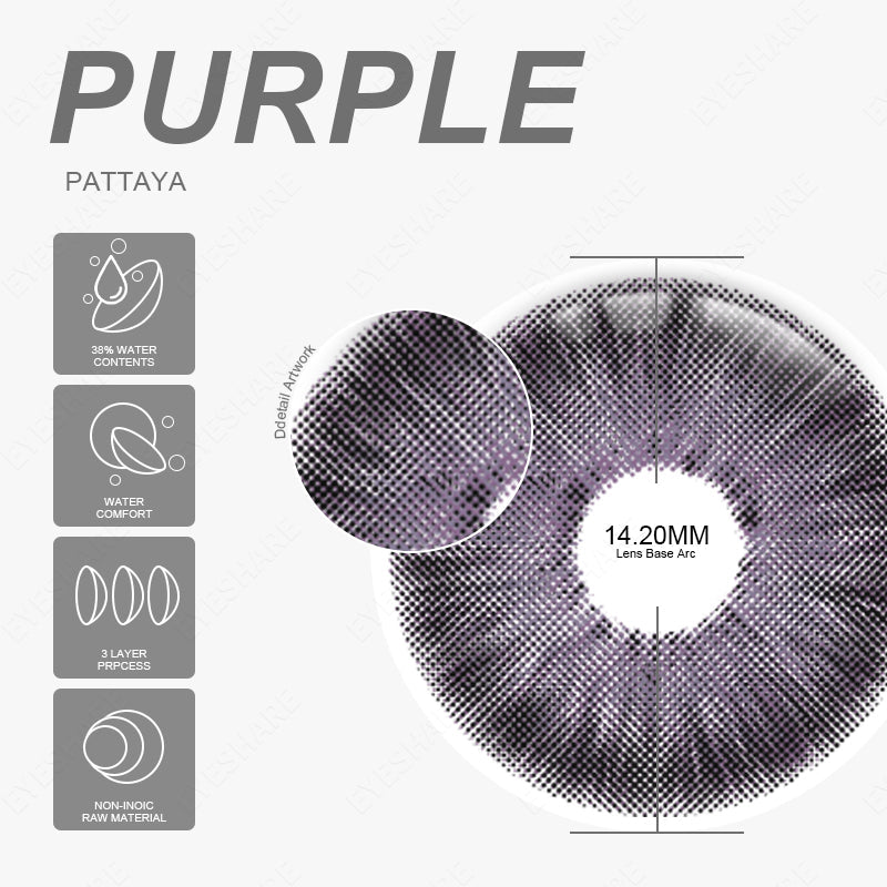 Rynx Pattaya Purple 14.2mm 1 Pair | 1 Year