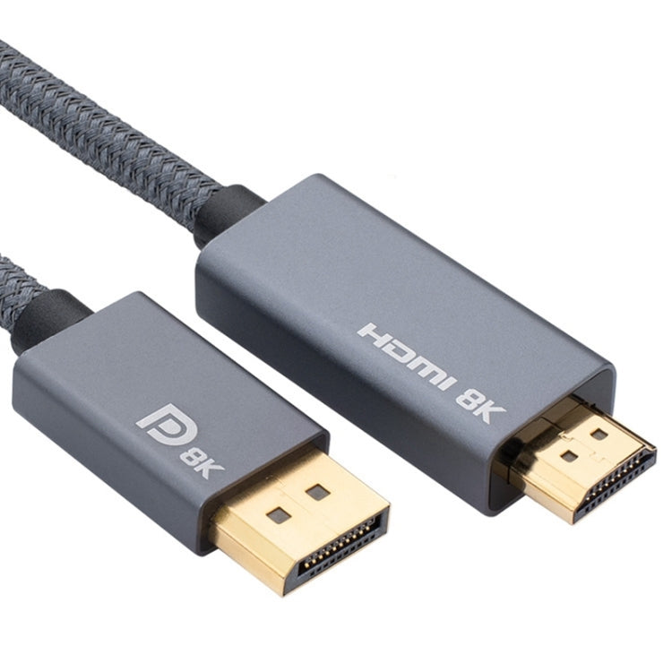 Lisslune | DisplayPort Plug to HDMI Plug 8K 30Hz HD Braided Adapter Cable, Cable Length: 3m