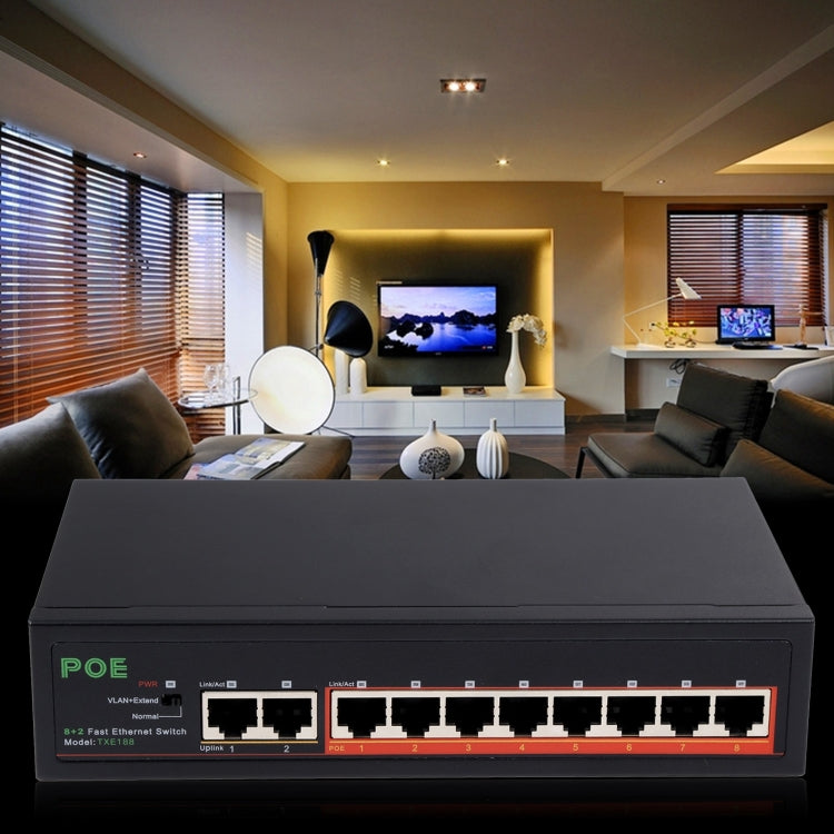 Lisslune | 8 Ports 10/100Mbps POE Switch IEEE802.3af Power Over Ethernet Network Switch for IP Camera VoIP Phone AP Devices