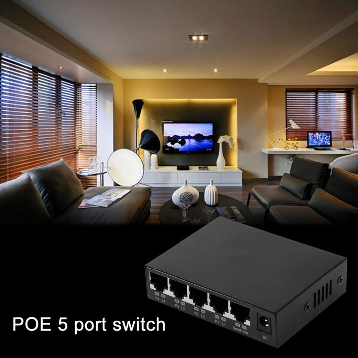 Lisslune | 5 Ports 10/100Mbps POE Switch IEEE802.3af Power Over Ethernet Network Switch for IP Camera VoIP Phone AP Devices