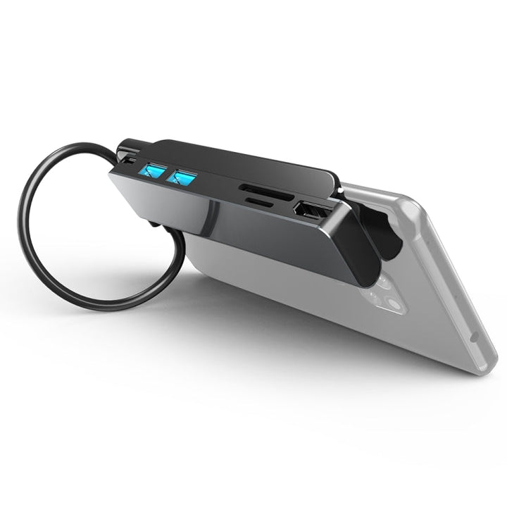 Lisslune | AD-065 6 in 1 USB-C / Type-C to 4K HDMI + SD / TF card slot + Type-C + 2 USB 3.0 Back Clip Style Multifunctional Docking Station HUB