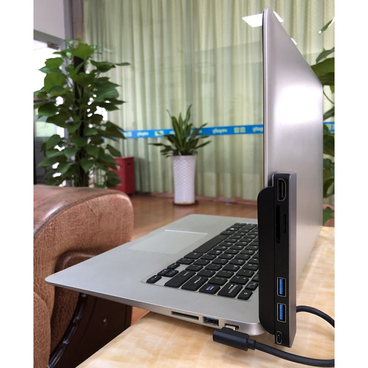 Lisslune | AD-065 6 in 1 USB-C / Type-C to 4K HDMI + SD / TF card slot + Type-C + 2 USB 3.0 Back Clip Style Multifunctional Docking Station HUB