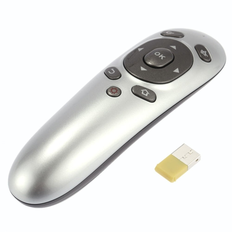 Lisslune | PR-07 2.4G Multifunctional 6-Axis Gyroscope PC Wireless Presentation Remote PPT Presentation Air Mouse, Supports Windows XP / Vista / Win7 / Win8 / Android 4.0 and above, Effective Range: 15m (Gray)