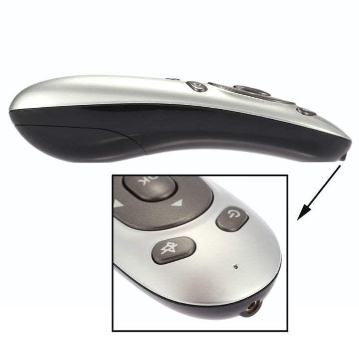 Lisslune | PR-07 2.4G Multifunctional 6-Axis Gyroscope PC Wireless Presentation Remote PPT Presentation Air Mouse, Supports Windows XP / Vista / Win7 / Win8 / Android 4.0 and above, Effective Range: 15m (Gray)