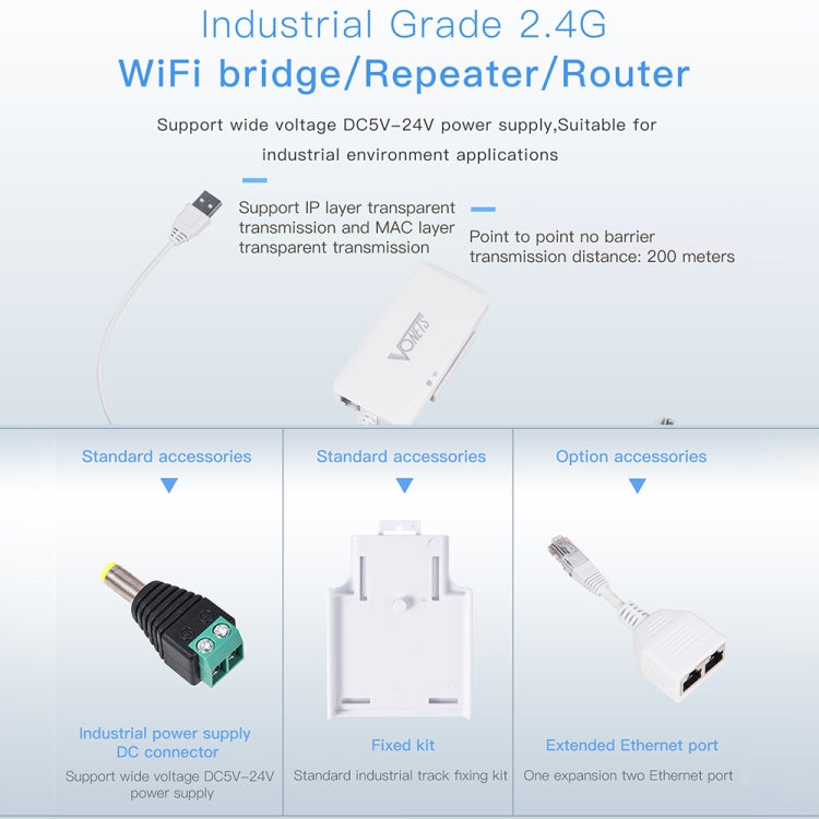 Lisslune | VONETS VAP11G-500S High Power CPE 20dbm Mini WiFi 300Mbps Bridge WiFi Repeater Signal Booster, Outdoor Wireless Point to Point, No Obstacles (White)