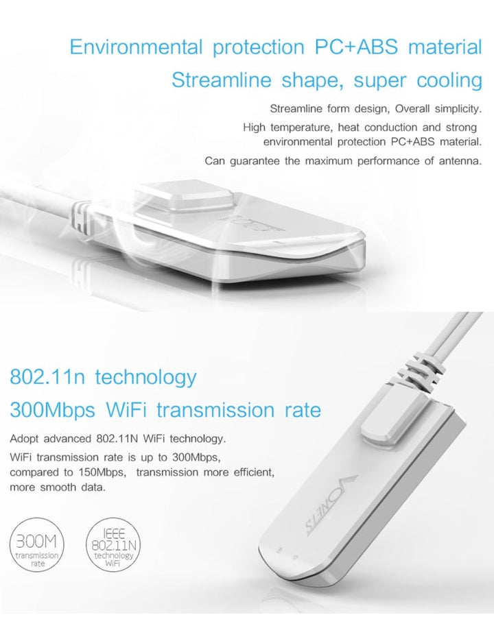Lisslune | VONETS VAP11N Mini WiFi 300Mbps Repeater WiFi Bridge, best partner for IP device / IP camera / IP printer / XBOX / PS3 / IPTV / Skybox (White)
