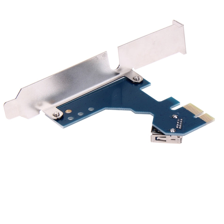 Lisslune | PCI-E 1 to 3 PCI Express 1 Slots Riser Card 3 PCI-E Slot Adapter PCI-E Port Multiplier Card with 60cm USB Cable (Blue)