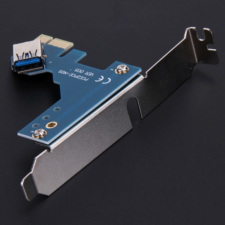 Lisslune | PCI-E 1 to 3 PCI Express 1 Slots Riser Card 3 PCI-E Slot Adapter PCI-E Port Multiplier Card with 60cm USB Cable (Blue)