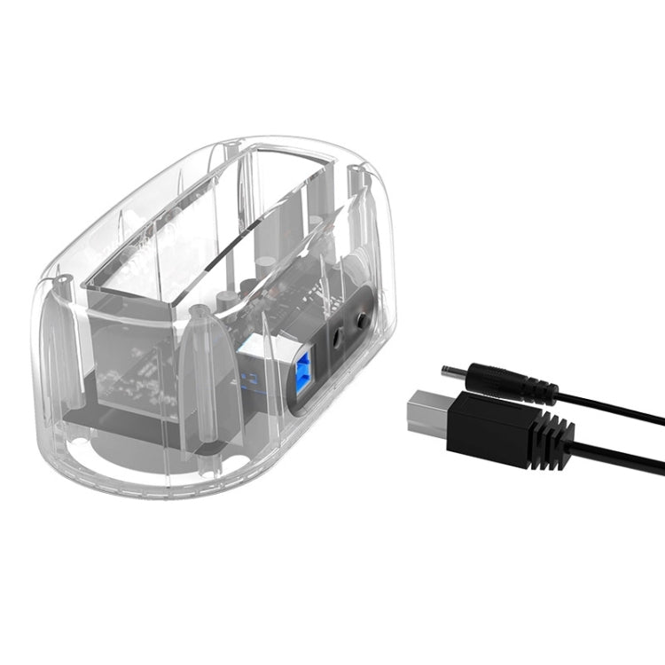 Lisslune | ORICO 6139U3 2.5 / 3.5 Inch Transparent SATA to USB 3.0 Hard Drive Docking Station (Transparent)