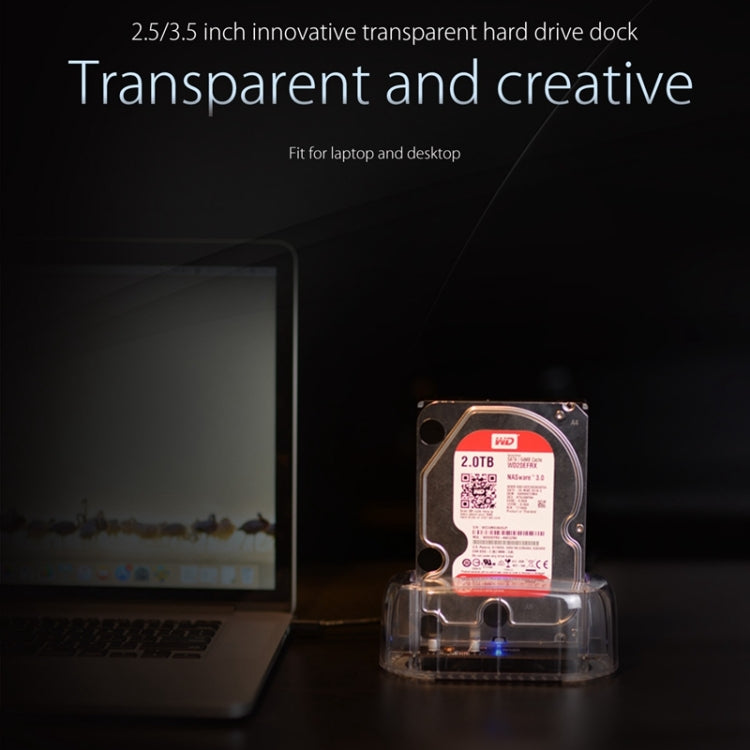 Lisslune | ORICO 6139U3 2.5 / 3.5 Inch Transparent SATA to USB 3.0 Hard Drive Docking Station (Transparent)