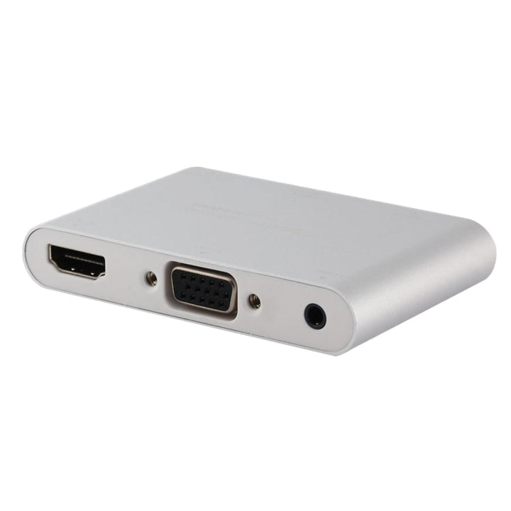 Lisslune | P27 Metal Cover Micro USB to HDMI + VGA HDTV Converter Digital AV Adapter, Power by EZCast, Support for iOS / Android / Windows System (Silver)