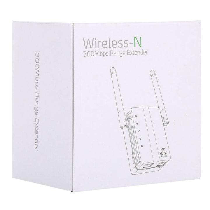 Lisslune | 300Mbps Wireless-N Range Extender WiFi Repeater Signal Amplifier Network Router with 2 External Antennas, EU Plug (Black)