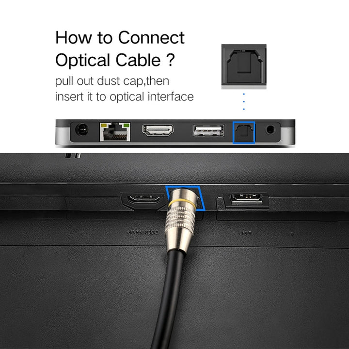 Lisslune | 25m OD6.0mm nickel-plated metal head Toslink plug to plug digital optical audio cable