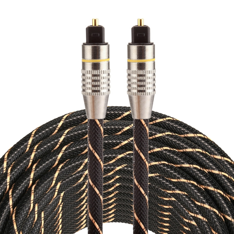 Lisslune | 15m OD6.0mm gold-plated metal head braided network cable Toslink male to male digital optical audio cable