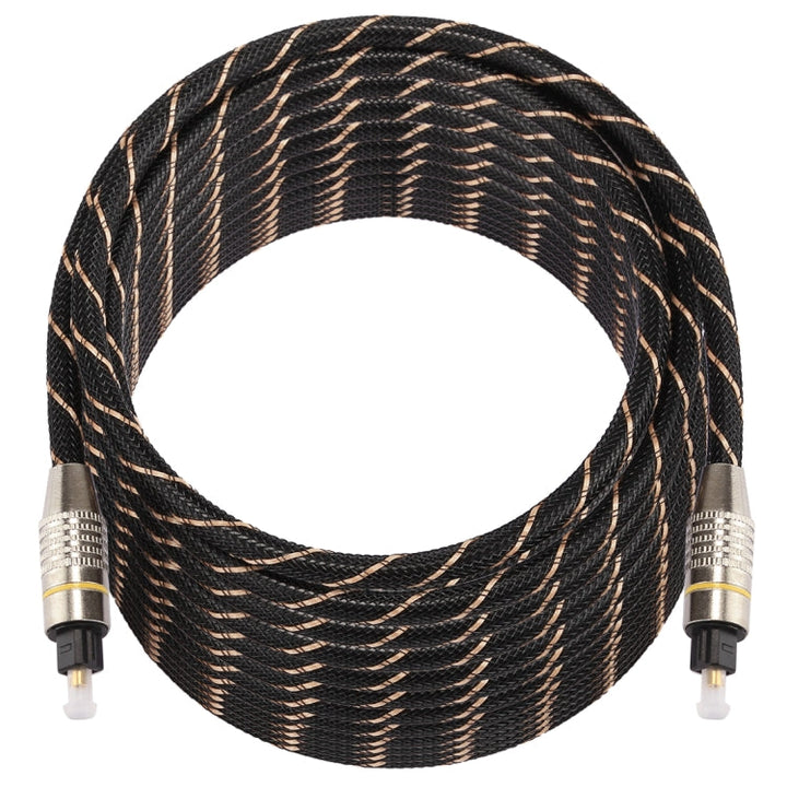 Lisslune | 15m OD6.0mm gold-plated metal head braided network cable Toslink male to male digital optical audio cable