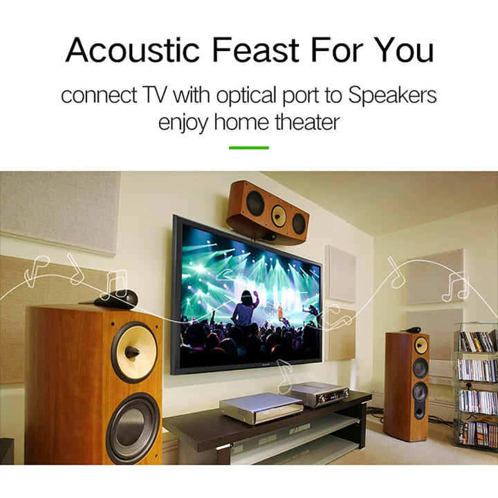Lisslune | 15m OD6.0mm gold-plated metal head braided network cable Toslink male to male digital optical audio cable