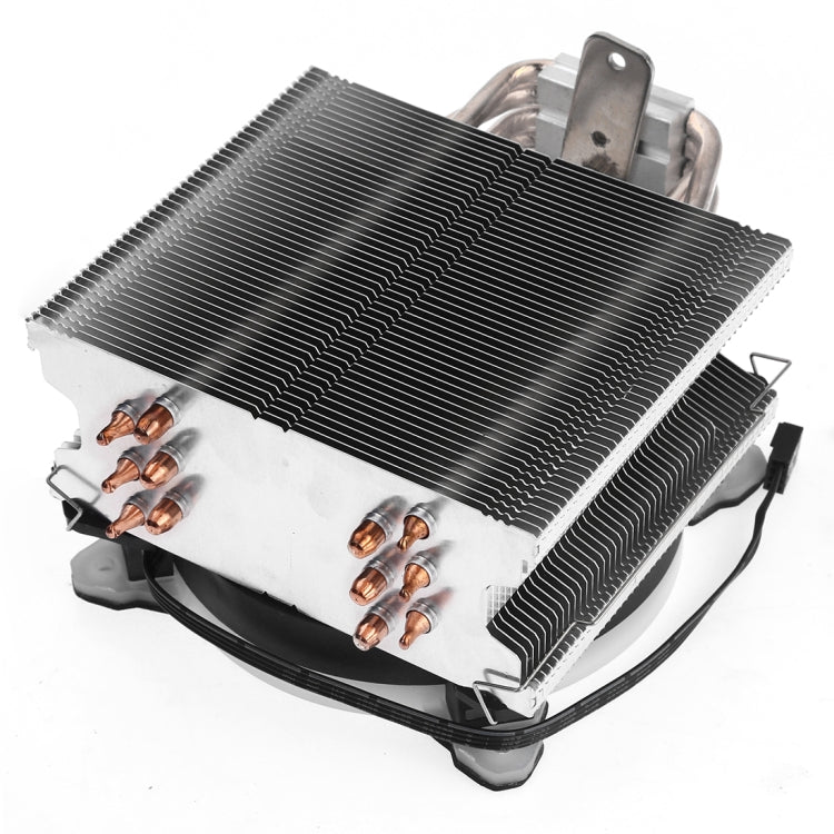 Lisslune | 6 Copper Tubes CPU Cooler Hydraulic Bearings Cooling Fan Quiet Fan with RGB Lights 4 Pin for Intel: LGA775 1150 1151 1155 1156 1366 2011 (AMD: FM1 FM2 AM2 AM3+ AM4)