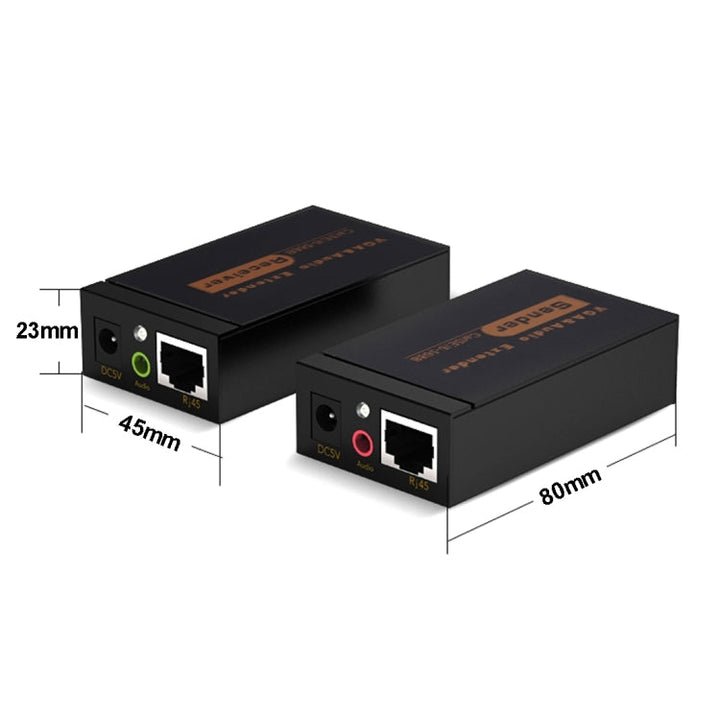 Lisslune | VGA & Audio Extender 1920x1440 HD 100m Cat5e / 6-568B Network Cable Sender Receiver Adapter, EU Plug (Black)