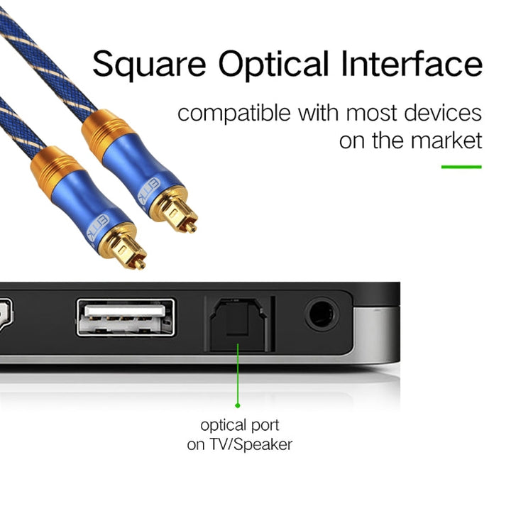Lisslune | EMK LSYJ-A 20m OD6.0mm gold-plated metal head Toslink male to male digital optical audio cable
