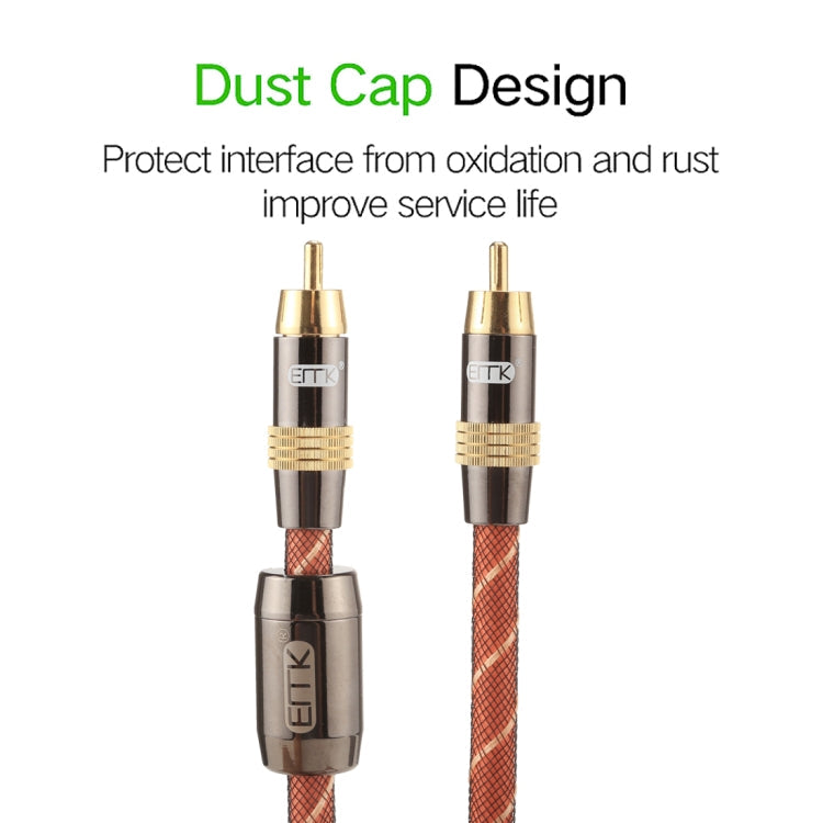 Lisslune | EMK TZ/A 8m OD8.0mm gold-plated metal head RCA to RCA plug digital coaxial interconnect cable audio / video RCA cable