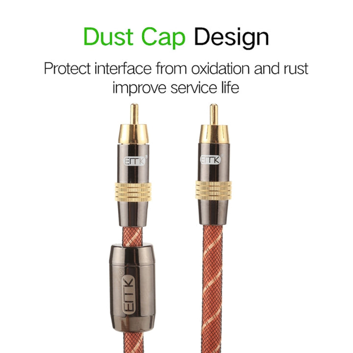 Lisslune | EMK TZ/A 8m OD8.0mm gold-plated metal head RCA to RCA plug digital coaxial interconnect cable audio / video RCA cable