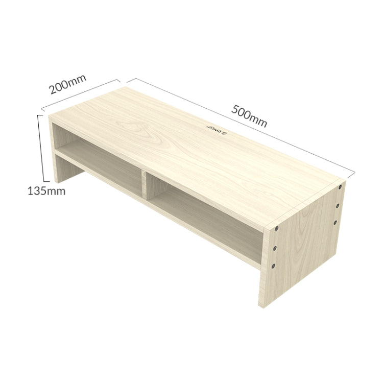 Lisslune | ORICO MSR-04-WD-BP 2-layer wood grain computer monitor holder with partition, size: 50 x 20 x 13.5cm