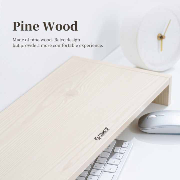 Lisslune | ORICO MSR-04-WD-BP 2-layer wood grain computer monitor holder with partition, size: 50 x 20 x 13.5cm