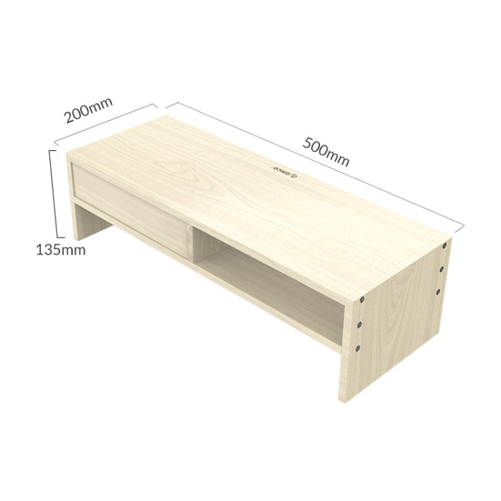 Lisslune | ORICO MSR-05-WD-BP 2-layer wood grain computer monitor holder with drawer, size: 50 x 20 x 13.5 cm