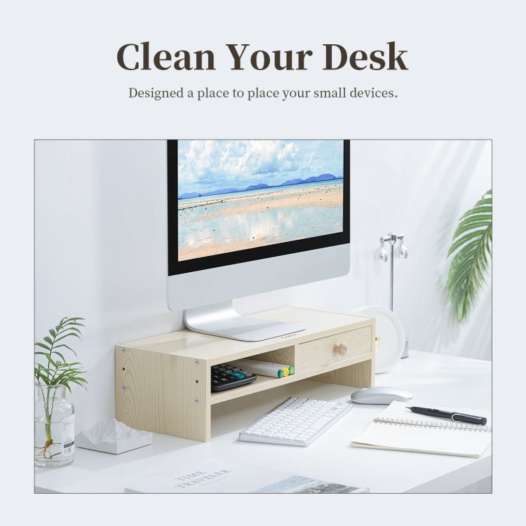 Lisslune | ORICO MSR-05-WD-BP 2-layer wood grain computer monitor holder with drawer, size: 50 x 20 x 13.5 cm
