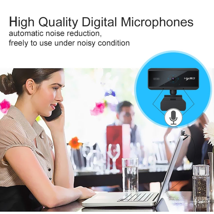 Lisslune | HXSJ S3 500W 1080P adjustable 180 degree HD automatic focus PC camera with microphone (Black)