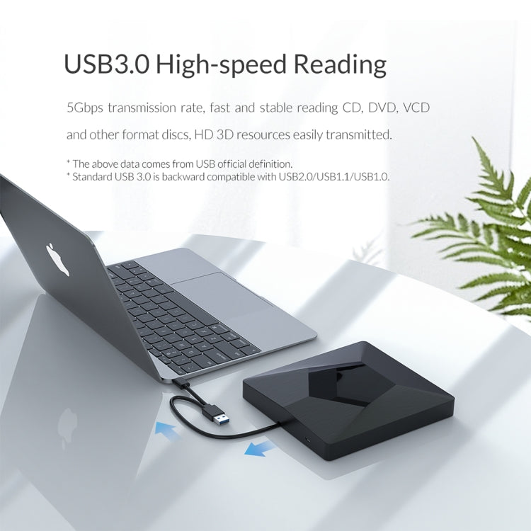 Lisslune | ORICO DVD-XD007 Portable USB 3.0 Interface External CD DVD Optical Drive CD/DVD-RW Recorder
