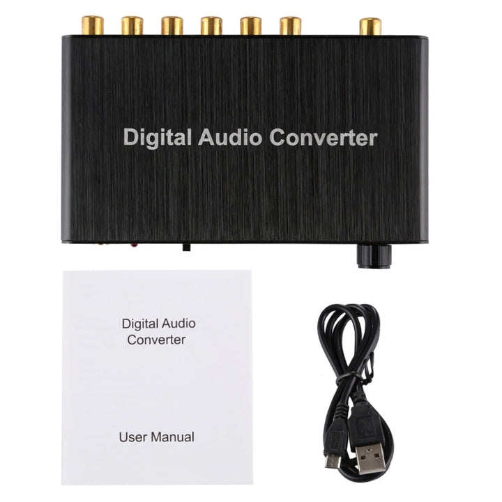 Lisslune | 2CH Digital Audio Decoder Converter with optical Toslink SPDIF coaxial for home theater / PS4 / PS3 / XBOX360, support for volume control, AC-3, DTS