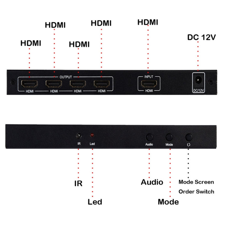 Lisslune | BT14 2X2 HDMI TV Wall Controller Multi-Screen Splicing Processor