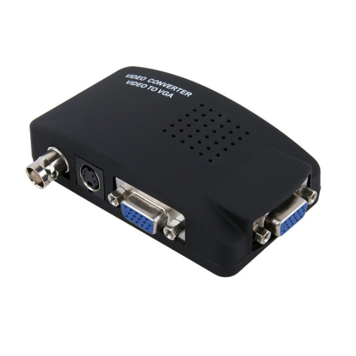 Lisslune | HOWEI HW-2404 BNC / S-Video to VGA Video Converter (Black)
