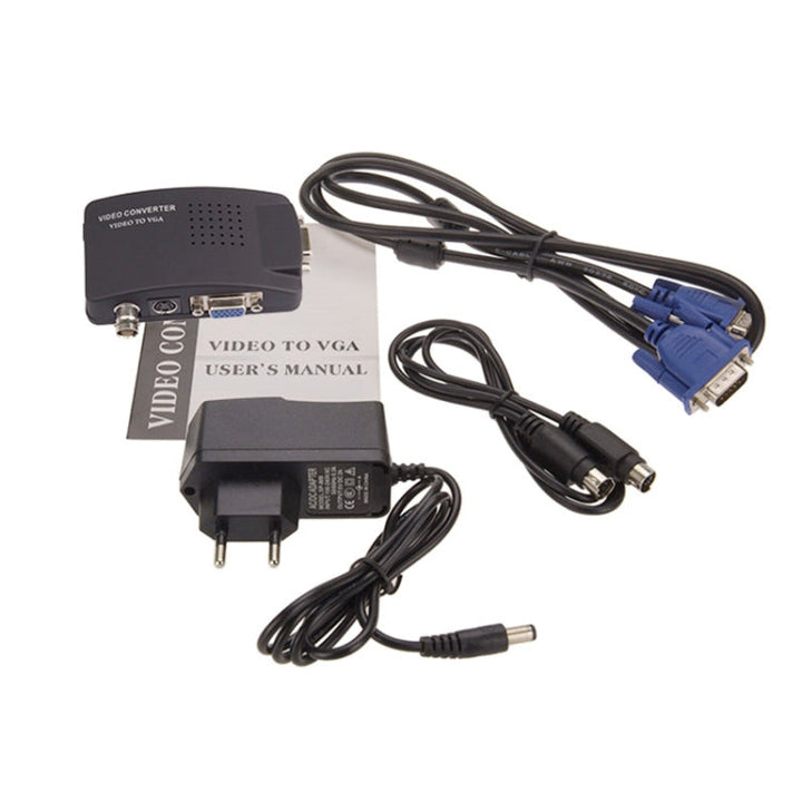 Lisslune | HOWEI HW-2404 BNC / S-Video to VGA Video Converter (Black)