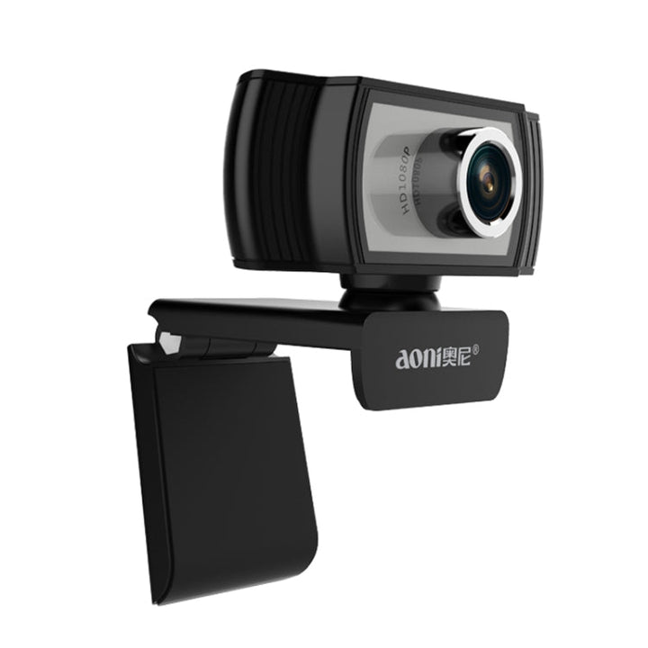 Lisslune | Aoni C33 Beauty FHD 1080P IPTV WebCam Video Conference Teaching Live Streaming Computer Camera with Microphone, driver-free Plug and Play (Black)