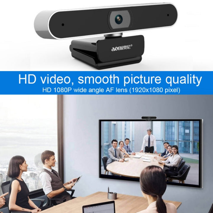 Lisslune | Aoni A30 Beauty FHD 1080P Smart IPTV Webcam Teleconference Teaching Live Streaming Computer Camera with Microphone (Black)